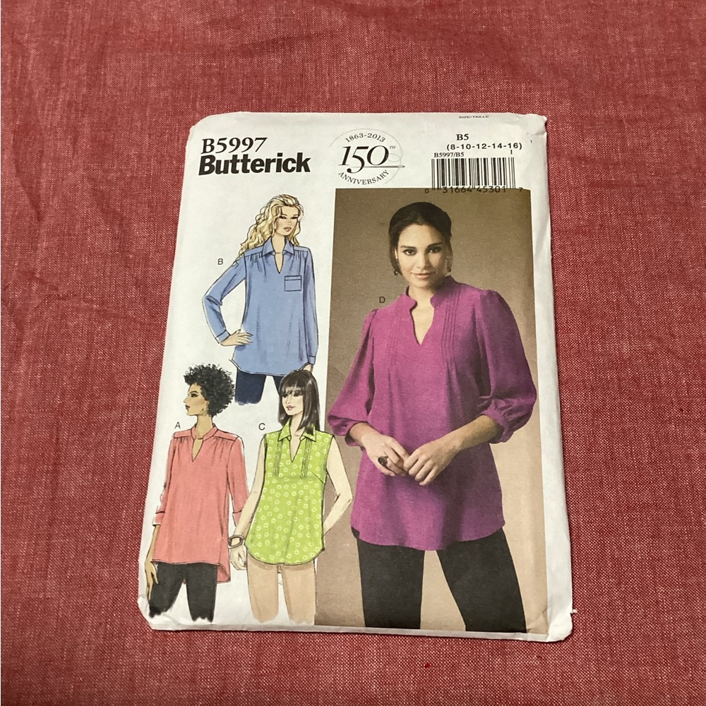 Ladies Butterick B5997 150 Anniversary Blouse Top Sewing Pattern Uncut Size 8-16